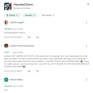 Haunted Dorm Play Store Review