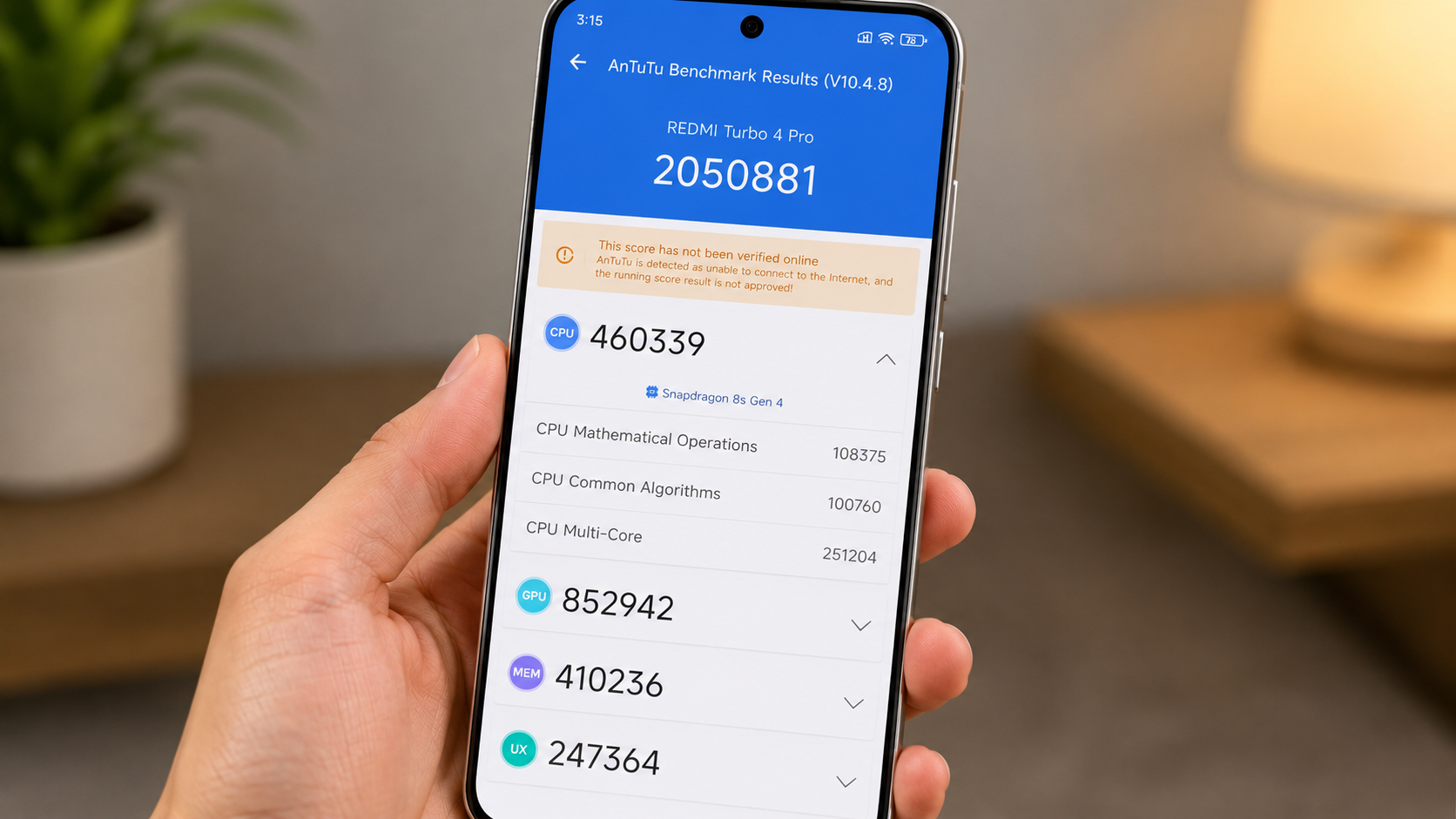 Redmi Turbo 4 Pro Antutu Score